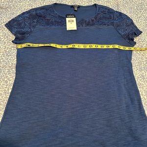 CHAPS Woman’s blue short sleeve shirt NWT XL